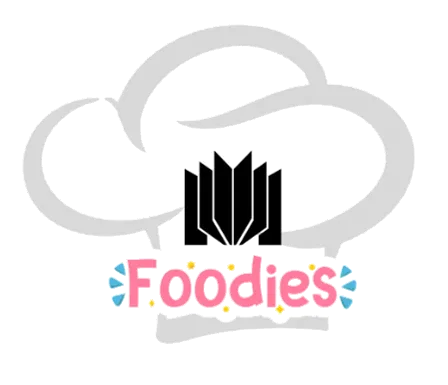 chef hat with library logo and the word foodie